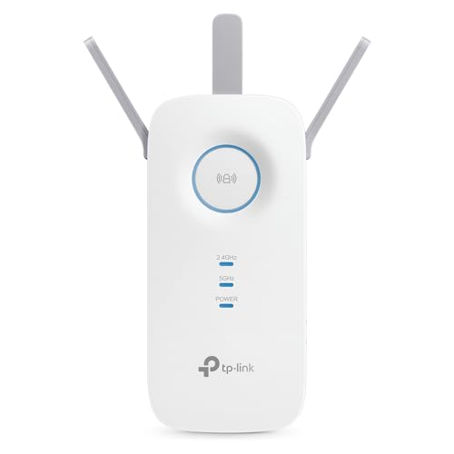 TP-Link RE450 - Repetidor Wi-Fi AC1750, amplificador de red, velocidad doble banda, 1 x puerto Gigabit, luz señal inteligente, modo AP, fácil configuración, Color Blanco