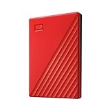 WD 2TB My Passport, Rojo - Disco duro portátil, USB 3.0, con software para la gestión de dispositivos, copias de seguridad y protección con contraseña. Funciona con PC, Xbox y PS4