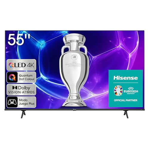 Hisense TV 55E7KQ - QLED Smart TV de 55 Pulgadas Televisor, Quantum Dot Colour, Dolby Vision,Dolby Atmos, Modo Juego PLUS, 60Hz VRR, Bluetooth&HDMI,control por voz televisor, VIDAA (2023)