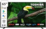 Toshiba 65UA4C63DG, Android TV de 65 pulgadas, 4K Ultra HD, Google Chromecast integrado, control por voz mediante Google Assistant, conexión WIFI y Bluetooth