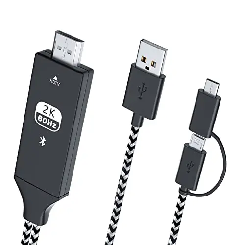 Tihokile Cable Micro USB a HDMI 1080P MHL HDMI Cable USB C a HDMI, Cable Adaptador Tres en uno para Tableta de Teléfono a Monitor de Proyector de TV Compatible con Huawei/Samsung Galaxy Note/Sony/LG