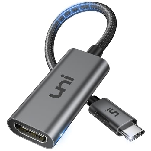 uni Adaptador USB C a HDMI (4K@60Hz), Adaptador Thunderbolt 4/3 a HDMI, Compatible con MacBook Pro/Air, Serie iPhone 15, iPad Pro, Surface Book 2, DELL XPS 13/15, Galaxy S21/S20, etc.