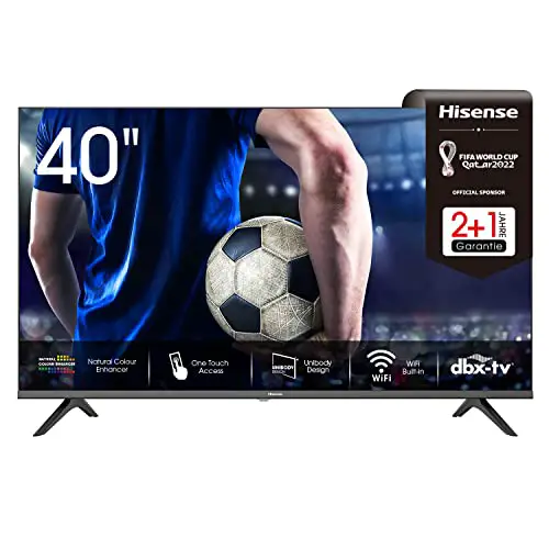 Hisense 40AE5500F - Smart TV, Resolución Full HD, Natural Color Enhancer, Dolby Audio, Vidaa U 2.5 con IA, HDMI, USB, Salida auriculares