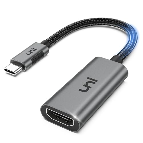 uni Adaptador USB C a HDMI (4K@60Hz), Adaptador Thunderbolt 4/3 a HDMI, Compatible con MacBook Pro/Air, Serie iPhone 15, iPad Pro, Surface Book 2, DELL XPS 13/15, Galaxy S21/S20, etc.