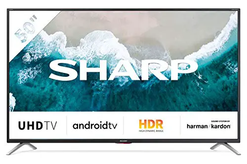 Sharp 50BL6EA - TV Android 50' (4K Ultra HD, 3 x HDMI, 3 x USB, Bluetooth), Google Assistant, Chromecast, Altavoces Harman/kardon, HDR10, DTS Virtual X, Active Motion 600, Color Negro