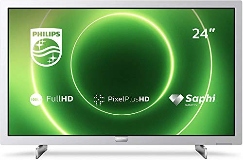 Philips 24PFS6855 24 Pulgadas Full HD LED TV, HD Smart TV, Ideal para Juegos, Saphi Smart TV, Pantalla de Juegos con Bisel Plateado