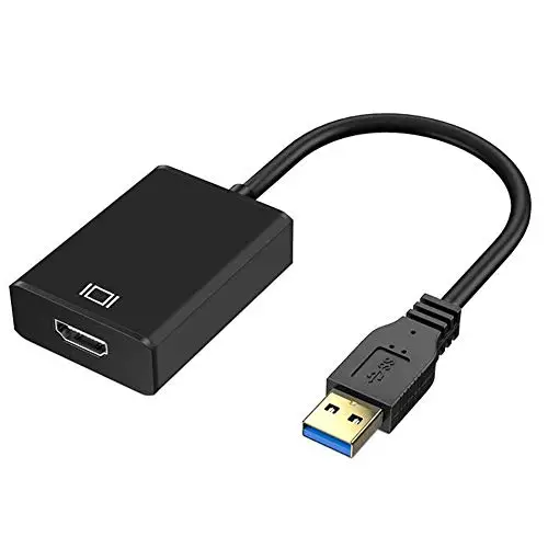 JILM HAL - Adaptador USB 3.0/2.0 a HDMI, 1080P Full HD, convertidor USB 3.0 a HDMI (Macho a Hembra) con Audio para Ordenador portátil, proyector HDTV Compatible con Windows XP 7/8/8.1/10
