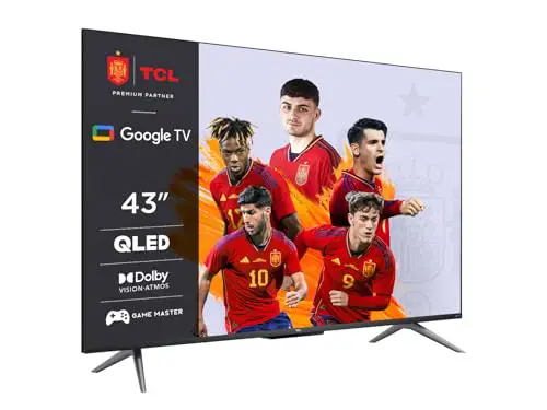 TCL QLED 43C739 - Smart TV 43' con 4K HDR Pro, Google TV con Sonido Onkyo, Motion Clarity, Google Assistant Incorporado & Compatible con Alexa