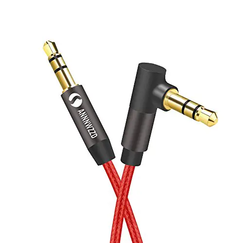 ANNNWZZD - Cable auxiliar de audio estéreo de 3,5 mm,Jack Audio Estéreo Cable con Conector de 90º
