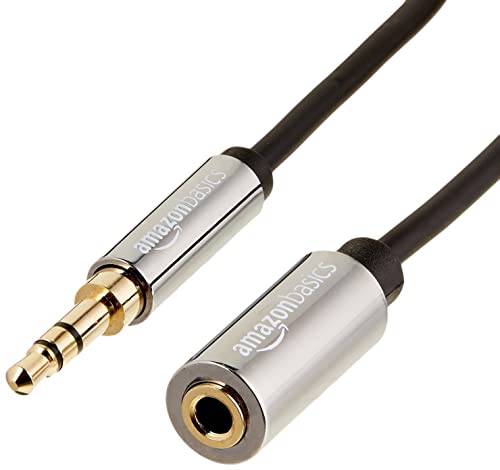 Amazon Basics - Cable alargador de audio estéreo (conector 3,5 mm macho a hembra, 1,83 m)