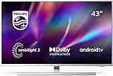 Philips Ambilight 43PUS8505/12 - Televisor Smart TV de 43 Pulgadas (4K UHD, P5 Picture Engine, Dolby Vision, Dolby Atmos, Control de Voz, Android TV), Color Plata Claro (Modelo de 2020/2021)