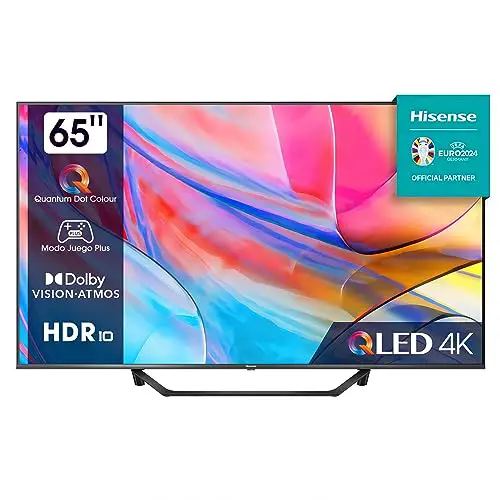 Hisense 65A7KQ QLED VIDAA Smart TV, 65 Pulgadas, con Quantum Dot Colour, 60Hz VRR, Dolby Vision, Bluetooth y HDMI, Compartir en el televisor, Alexa Built-in (2023)