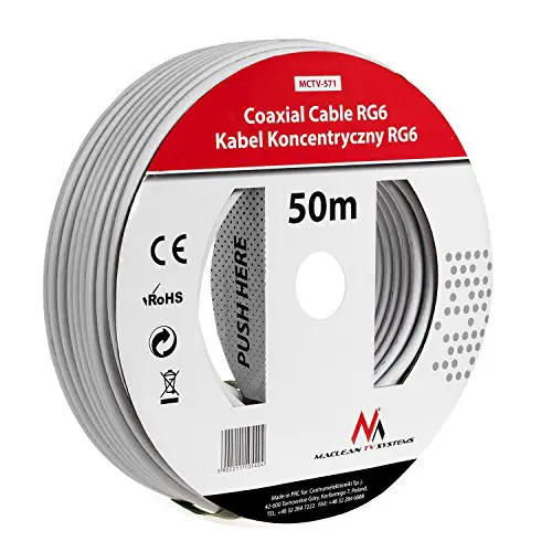 Maclean MCTV Cable coaxial satelital 1.0CCS RG6 50M