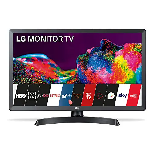 LG 24TN510S-PZ - Monitor Smart TV de 60 cm (24') con pantalla LED HD (1366 x 768, 16:9, DVB-T2/C/S2, Wifi, Miracast, 10 W, 2 x HDMI 1.4, 1 x USB 2.0, óptica, LAN RJ45, VESA 75 x 75), color negro