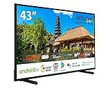 Hitachi 43HAK5450, Android Smart TV 43 Pulgadas, 4K Ultra HD, HDR10, Dolby Vision, Bluetooth, Google Play, Chromecast Integrado, Compatible con Google Assistant, Dolby Atmos