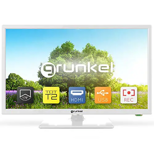Grunkel - LED-2420B - Televisor de 61 centímetros con Panel HD Ready y Sintonizador TDT Alta Definición T2. Bajo Consumo y Auto-Apagado - 24 Pulgadas – Blanco