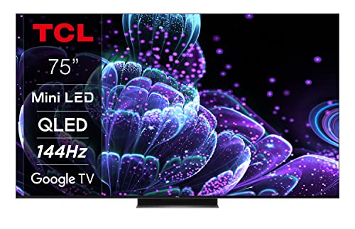 TCL 75C839 QLED Mini-LED- Smart TV 75' con 4K Ultra HD, Google TV con Sonido Onkyo, 144Hz Motion Clarity, Google Assistant Incorporado & Compatible con Alexa