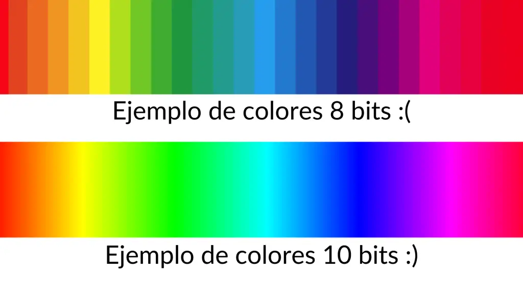 8 bits vs 10 bits escala de colores