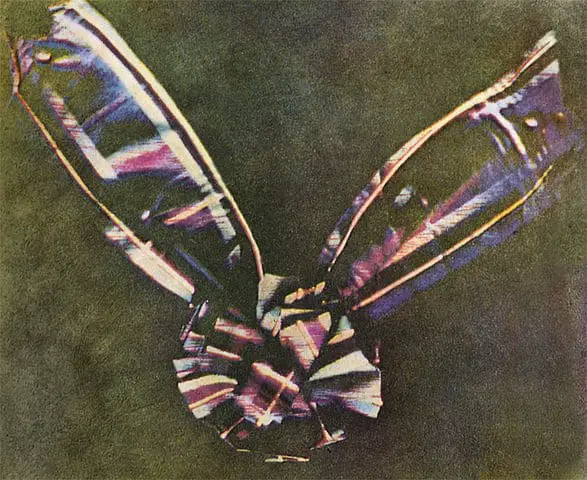 Fotografía de James Clerk Maxwell con síntesis aditiva