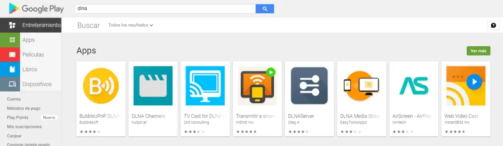 Apps de la Google Play Store para hacer un servidor DLNA en tu móvil Android